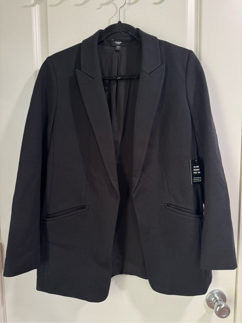 Express Columnist Black Open Front Blazer NWT M